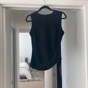 Asymmetrical Silk Top Black